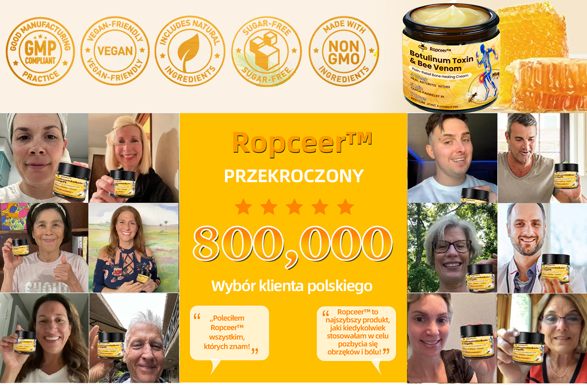 Ropceer™ Krem przeciwbólowy na bazie toksyny botulinowej i jadu pszczelego, wspomagający gojenie kości